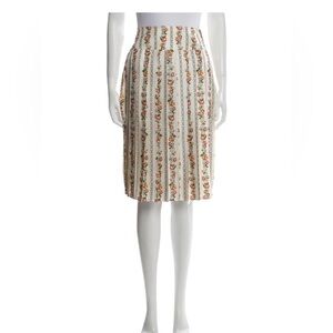Tory  Burch Carmine Pleated Gemini Link Rose Silk Skirt Size 10